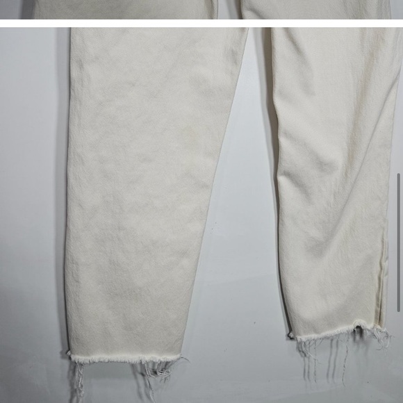 Zara Cream Color Jeans Size 2 Button Fly Raw Hem - Picture 6 of 10